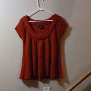 It's Our Time Women's Warm Orange Knit Blouse
